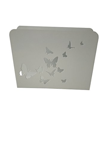 King Collection P1817185 Portariviste Buterflies, Bianco, 30X8X23 Cm