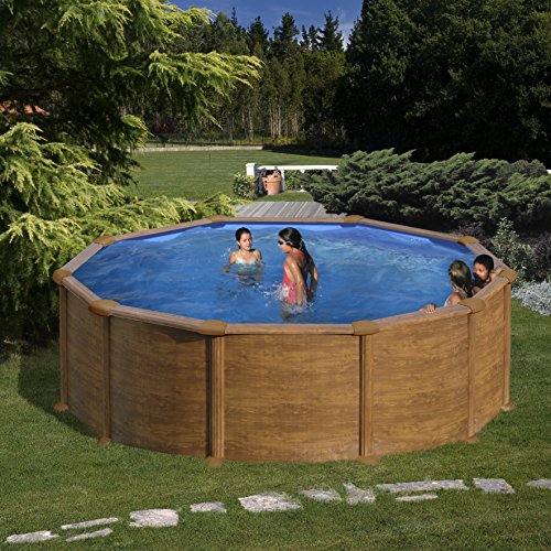 Gre Kitpr458Wo - Piscina Tonda Decorazione Legno Dim: Ø 460 H 132
