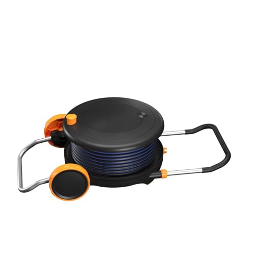 Fiskars Comfort Carrello Avvolgitubo L, Set All-Inclusive Per Irrigazione, Portata 31,5 M, Avvolgimento Automatico, Tubo In Misura Universale (Ø 13 Mm