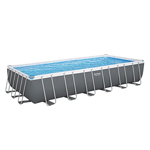 Bestway 56475-5 Set Piscina Fuori Terra Power Steel Rettangolare Da 732X366X132 Cm