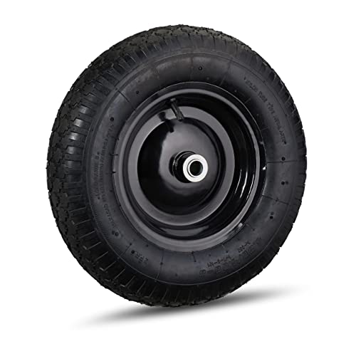 Relaxdays, Nero Ruota Per Carriola 4.80 4.00-8, Ad Aria, Cerchione In Acciaio, Con Valvola, Carico Max.120 Kg