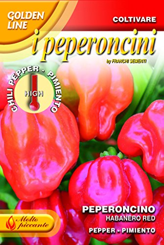 Semi Di Peperoncino Habanero Red Rosso- Franchi Sementi -Sementi Selezionate Glpe 97/124 Bustina Gr 0,6