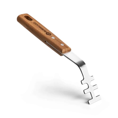 Burnhard Sollevatore Per Griglia In Legno D'Acacia E Acciaio Inossidabile, Accessori Per Il Sollevamento Di Barbecue In Ghisa E Acciaio Inox, Attrezzo