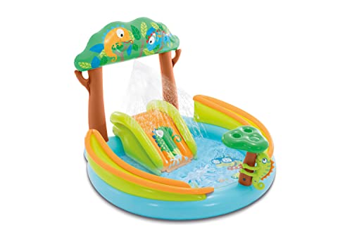 Intex 56130Np - Piscina Gonfiabile Play Center Iguana Adventure, Vinile, Multicolore, 157X170X132 Cm