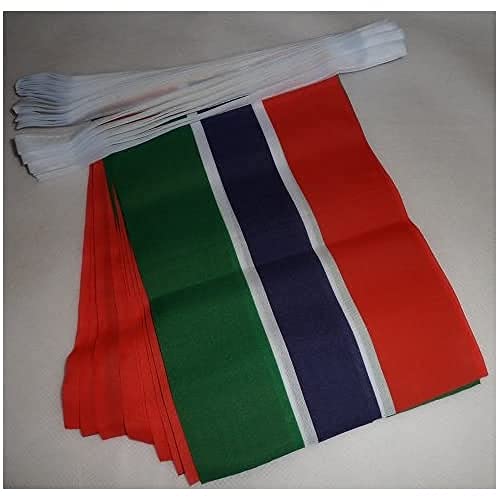 Az Flag Ghirlanda 6 Metri 20 Bandiere Gambia 21X15Cm - Bandiera Gambiana 15 X 21 Cm - Festone Bandierine