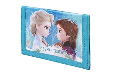 Disney Frozen 2 Seek-Portafoglio Velcro, Turchese, 21.5 X 9 Cm