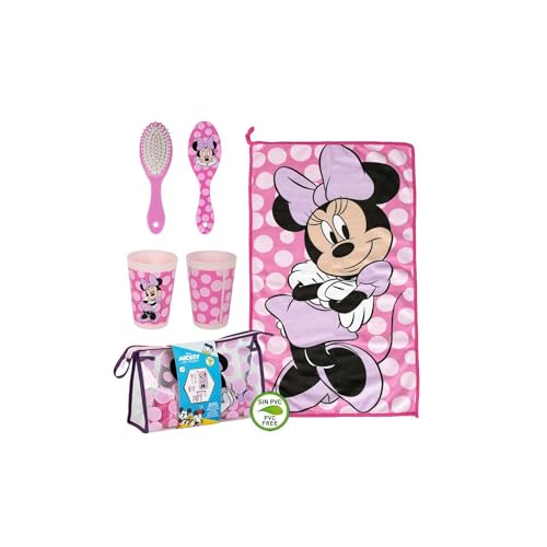Borsa Da Viaggio Per La Toilette Di Minnie - Rosa - 23 X 15 X 15 X 8 Cm - Grande Capacità Di Stoccaggio - Chiusura Con Zip - Prodotto Originale Disegn