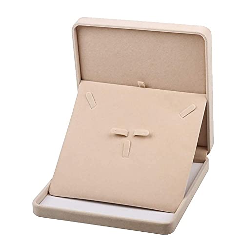 Marine Business Jewelry Box Beige Velvet Necklace Jewelry Box Fashion Velvet Jewelry Gift Box For Ring Necklace Bracelet (19 X 19 X 3,5 Cm), Nero, Des