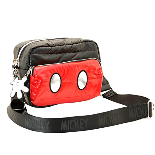 Disney Topolino Air-Borsa A Tracolla Ibiscuit Padding, Nero, 23 X 16 Cm