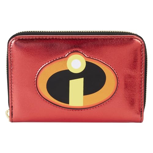 Loungefly The Incredibles - Portafoglio Con Cerniera Metallica Per 20° Anniversario, Multicolore, Portafoglio Con Cerniera