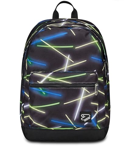 Seven Zaino Scuola Pro Xxl The Double, Nero, Zaino Doppio Scomparto Con Auricolari Earphones Wireless Led, Tasca Porta Pc O Tablet E Tasca Porta Borra