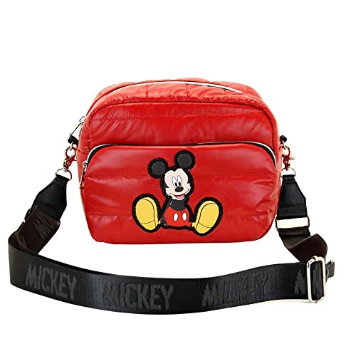 Disney Topolino Shoes-Borsa A Tracolla Ibiscuit Padding, Rosso, 23 X 16 Cm