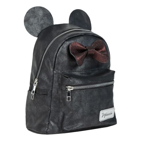 Cerdá Life'S Little Moments Zaino Casual Minnie - Colore Nero - 22.5X22.5X7 Cm - Realizzato In Pu - Stampa Minnie - Prodotto Originale, Nero, Estándar