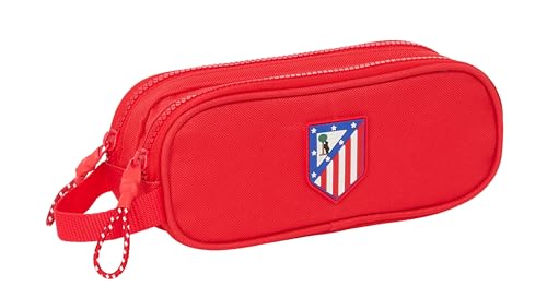Safta Atletico De Madrid - Astuccio Doppio Bambino, Astuccio Per Bambini, Ideale Per Bambini In Età Scolastica, Comodo E Versatile, Qualità E Resisten