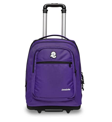 Invicta Trolley Bump Plain, Viola - 2 Scomparti + 2 Tasche Frontali + Tasca Porta Borraccia - Maxi Capienza 42 Lt - Scuola, Viaggio & Tempo Libero