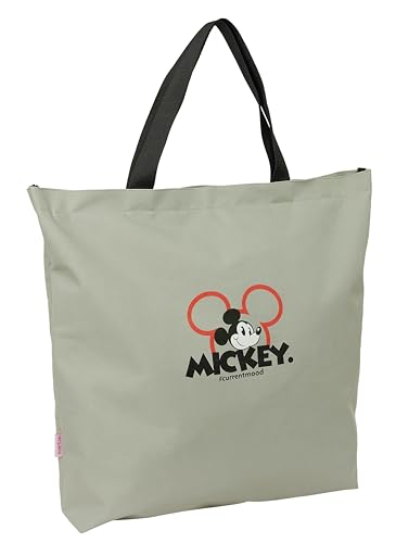 Safta Mickey Mood - Borsa Shopping, Borsa Da Donna, Shopping Bag, Comodo E Versatile, Qualità E Resistenza, 50 X 10 X 45 Cm, Colore Grigio, Grigio, Es
