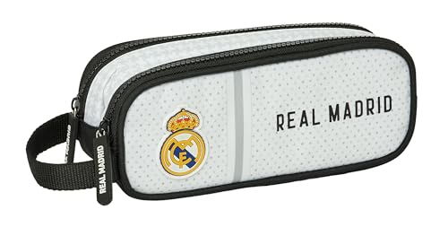 Safta Real Madrid 1ª Attrezzatura 24/25 - Astuccio Doppio Per Bambini, Astuccio Per Bambini, Ideale Per Bambini In Età Scolastica, Comodo E Versatile,