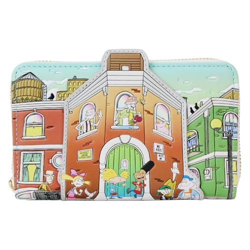 Loungefly Hey Arnold Sunset Arms Boarding House Zip Around Portafoglio, Multicolore, Portafoglio Con Cerniera Rotonda, Multicolore, Portafoglio Con Zi