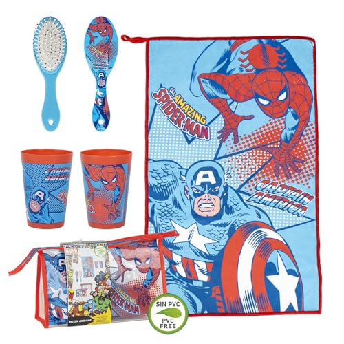 Borsa Da Viaggio Avengers - Blu - 23 X 15 X 8 Cm - Grande Capacità Di Stoccaggio - Chiusura A Cerniera - Prodotto Originale Disegnato In Spagna