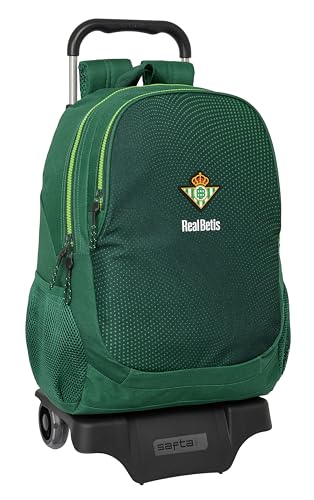 Safta Real Betis - Zaino Grande Con Carrello, Ideale Per Bambini Di Diverse Età, Comodo E Versatile, Qualità E Resistenza, 30 X 14 X 43 Cm, Colore Ver