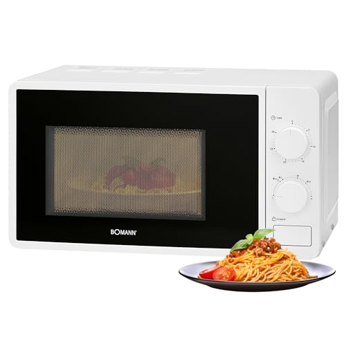 Bomann Mw 6014 Cb - Forno A Microonde, 700 W, 20 L, 6 Livelli Di Potenza, Timer Da 30 Minuti Con Segnale Finale, Illuminazione Camera Da Letto, Bianco