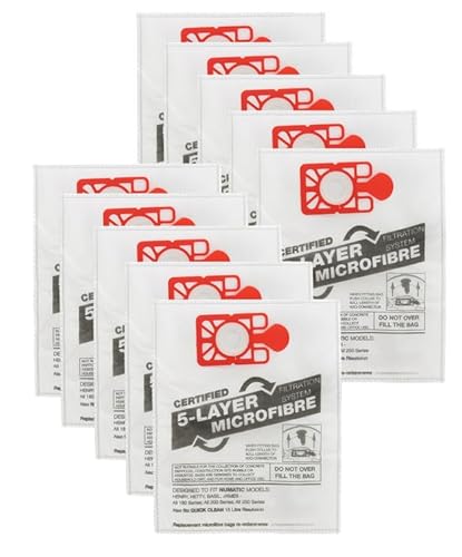 Kga Supplies - Sacchetti In Microfibra Per Aspirapolvere Henry Numatic Hetty Basil James (Confezione Da 10)