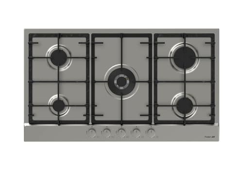 Piano Cottura 5 Fuochi A Gas Larghezza 86 Cm Acciaio Inox Griglie In Ghisa - 7017 032