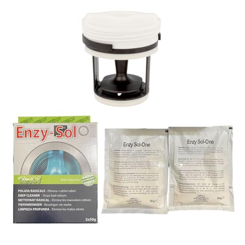 Jcspares® - Filtro Tappo Scarico Filacci + Kit Pulizia Muffa Calcare Grassi Sedimenti Per Lavatrice Compatibile Con Candy Hoover Per Modelli: Co1 Clt