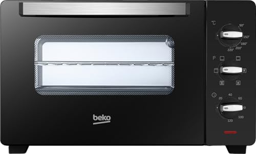 Beko - Bmof30B - Fornetto Elettrico, Cottura Ventilata, 30 Litri, 1600 W, 4 Funzioni, Timer 120 Min, Temperatura Fino A 220° - Nero, 58 X 44.5 X 39.5