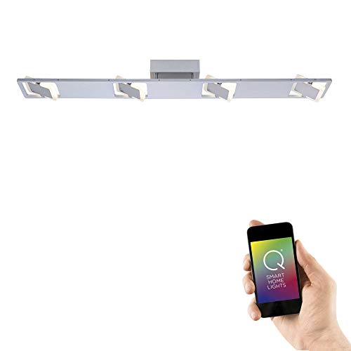 Paul Neuhaus Q-Gael 8310-95 - Plafoniera Led A 4 Faretti Smart Home, 1800 Lumen, 20 W, Con Telecomando Rgbw, Dimmerabile, Controllo App