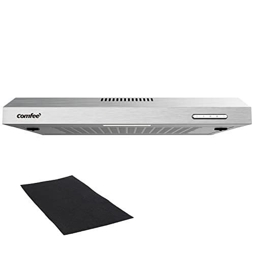 Comfee' Cappa Aspirante 60 Cm Slif17Ss-60 Cappa A Led Sottopensile Aspiratore A Parete Cappa Aspirazione Superiore 600 Mm - Argento