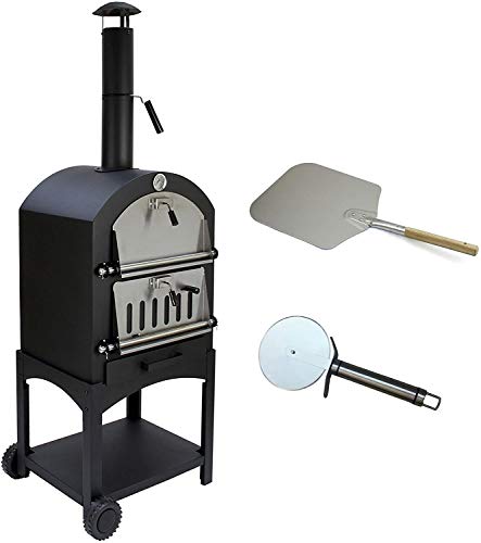 Bc-Elec Hpo01 Forno Per Pizza 157 X 50 X 64 Cm Forno Per Pizza Con Carbone O Legno, Pietra Ignifuga E Termometro