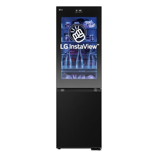 Lg Gbg7190Cev Instaview Moodup Frigorifero Combinato, Classe C, 349L, Vetro Dal Colore Personalizzabile, Display Touch, Connettività Wi-Fi Con App Thi