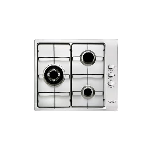 Cata Gi 6021 X Piano Cottura A Gas 3 Fuochi In Ghisa Accensione Elettronica Valvole Di Sicurezza Predisposizione Per Gas Naturale Potenza 6,25Kw Color