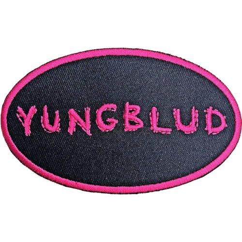 Rock Off Officially Licensed Products Yungblud Patch Oval Logo Ufficiale Nero Embroidered Woven Iron On