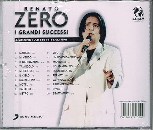 Renato Zero I Grandi Successi Serie I Grandi Artisti Italiani