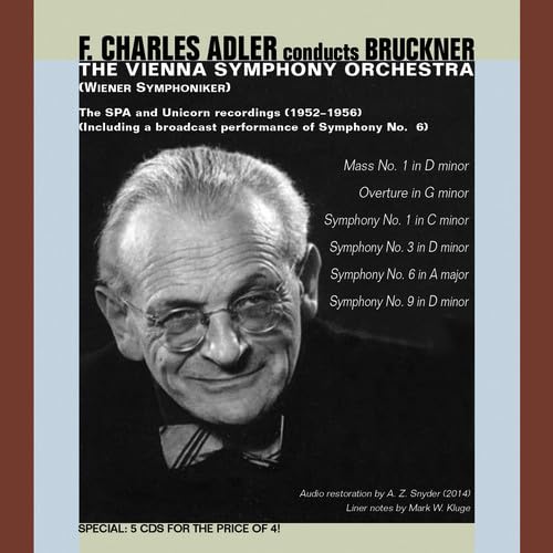 Adler Conducts Bruckner-Mass 1 Syms 1 3 6 & 9 (5 Cd)