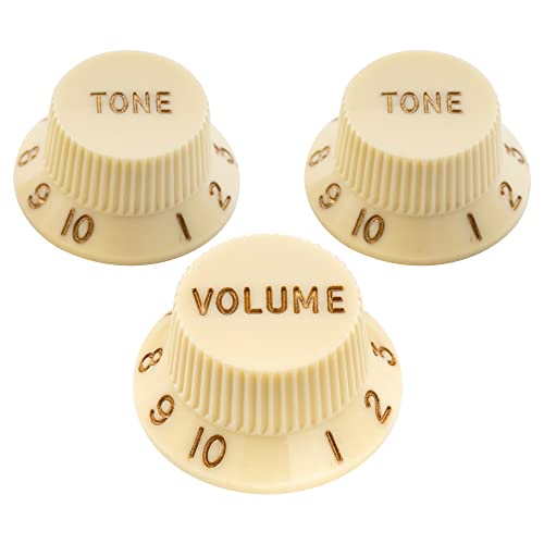 Musiclily Ultra Dimensione Universale Manopole Strat 2 Tono 1 Volume Knobs Set Per Chitarra Elettrica Fender Stratocaster St Style, Parchment