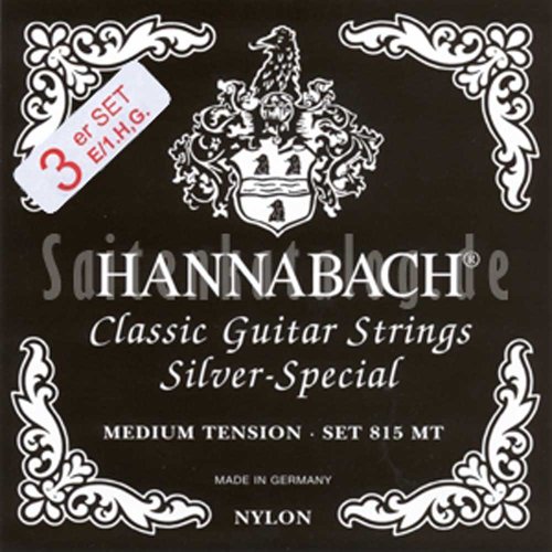 Corde Hannabach Per Chitarra Classica Seire 815 Medium Tension Silver Special (Corde Di Alta Qualità, Multiuso Per Quasi Tutti Gli Strumenti, Corde Pe