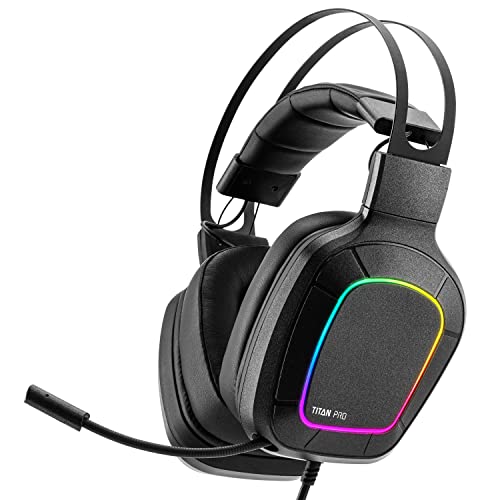 Nitho Titan Pro Cuffie Gaming Per Pc/Ps4/Ps5, Cuffie Da Gioco Con Surround Sound 7.1, Driver Da 50Mm, Jack Usb 3.5 Mm, Microfono Cardioide - Nero