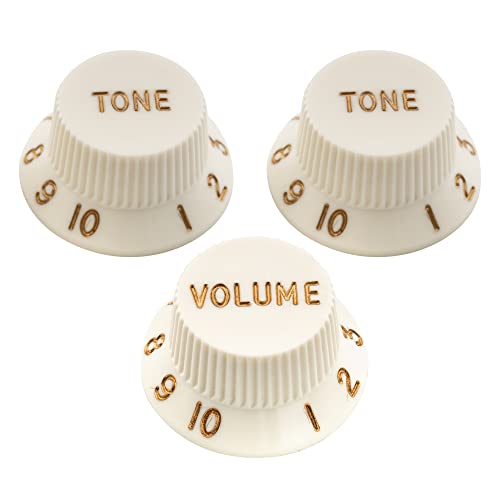 Musiclily Ultra Dimensione Universale Manopole Strat 2 Tono 1 Volume Knobs Set Per Chitarra Elettrica Fender Stratocaster St Style, Aged White