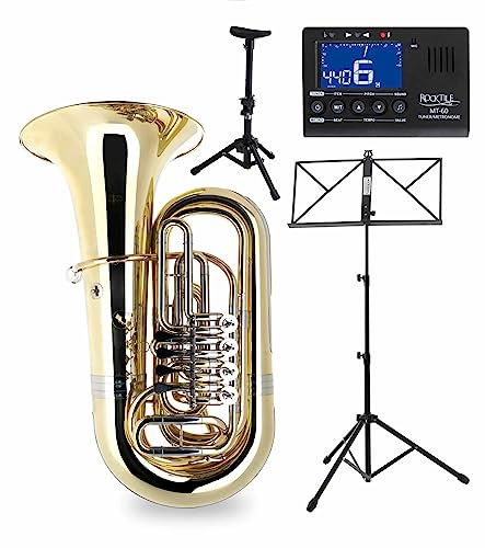 Classic Cantabile T-190 4/4 Sib Tuba Set Con Bocchino, Softcase, Leggio, Metronomo E Supporto