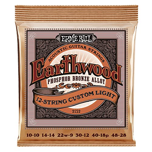Ernie Ball Earthwood 12-String Custom Light Phosphor Bronze Acoustic Guitar Strings - 10-48 Gauge