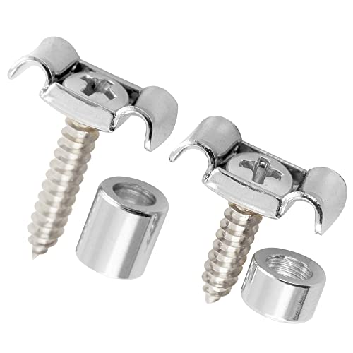 Musiclily Pro Vintage Abbassacorde In Acciaio String Guides Per Stratocaster Telecaster Chitarra Elettrica, Cromato (Set Di 2)