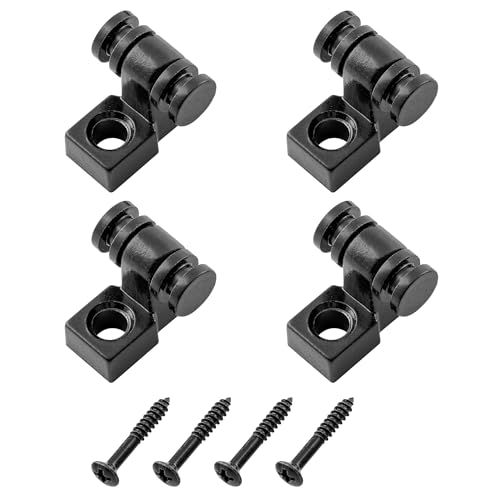 Musiclily Abbassacorde A Rullo String Guides Trees Per Chitarra Elettrica Tipo Strat Tele, Nero (4 Pezzi)