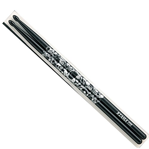 Tama 7A Sticks O7A-S-Bs "Skull", Black, Silver Print - Bacchette