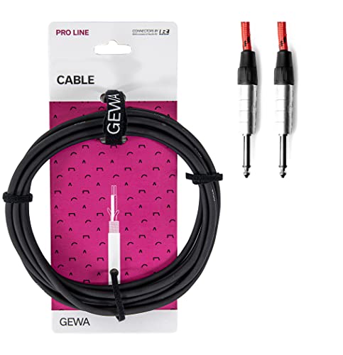 Gewa Cavo Per Strumenti Mono Pro Line 6M Jack Angolare, Nero Rosso, Jack Mono 6,3 Mm - Jack Angolare 6,3 Mm Mono, 190519