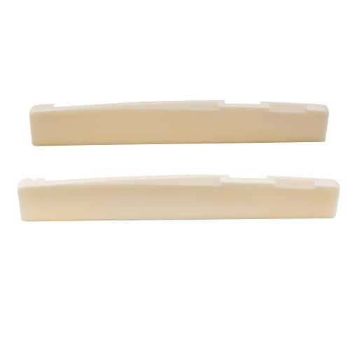 Musiclily Sella Compensata In Osso Per Chitarra Acustica, 76X3X13Mm(2 Pezzi)