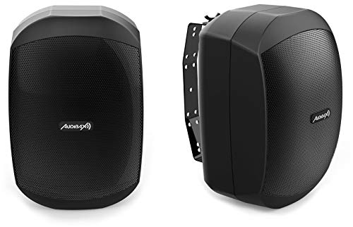 Audibax Ovo 4 Nero - Diffusori Passivi Da Scaffale Hifi Speaker - Ip65 - Coppia Di Altoparlanti Da 35W Di Potenza Continua In Linea 100V - Montaggio A