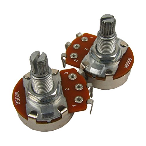 Musiclily 18Mm B500K Potenziometro Split Shaft Linear Pots Per Stratocaster Telecaster Chitarra Elettrica O Basso (2 Pezzi)